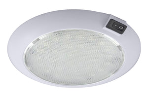 ADVANCED LED 5 ½" White Plastic Low Profile Dome Light w/ White LEDs