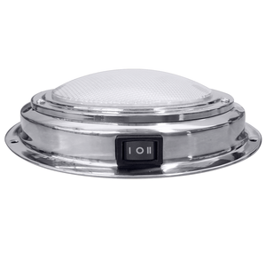 ADVANCED LED 7" Highly Polished Stainless Steel Nav. LED Dome Light w/ White & Red LEDs