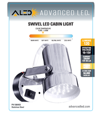 ADVANCED LED Highly Polished Stainless Steel LED Swivel/Bulkhead Cabin Light