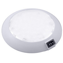 ADVANCED LED 5 ½" White Plastic Low Profile LED Dome Light w/ White & Red LEDs