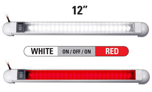 ADVANCED LED 12" White Rotational Rail Light w/ White & Red LEDs
