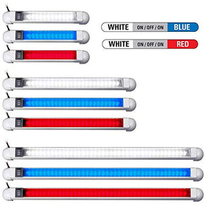 ADVANCED LED 18" White Rotational Rail Light w/ White & Blue LEDs