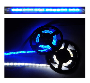 NEW! ADVANCED LED 29" Waterproof Flex Strip Light Kit w/ White & Blue Dual Color LEDs in Clear Extruded Track