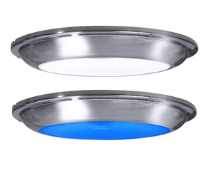 ADVANCED LED 7" Low Profile Stainless Steel Dimmable Touch Sensor Dome Light w/ White & Blue LEDs