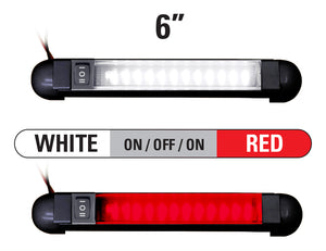 ADVANCED LED 6" Black Rotational Rail Light w/ White & Red LEDs
