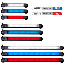 ADVANCED LED 12" Black Rotational Rail Light w/ White & Blue LEDs