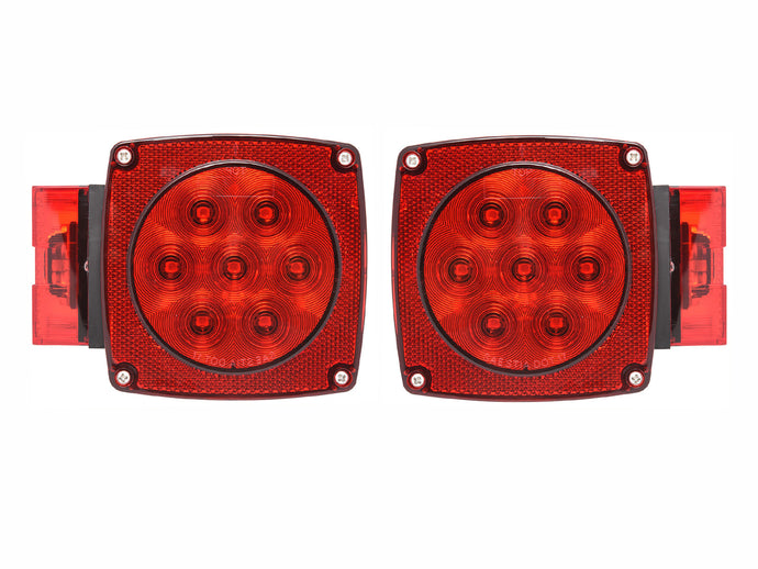 ALED6637 Red Square LED Left & Right Tail Light for Vehicle Under 80