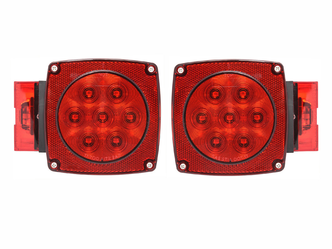 ALED6637 Red Square LED Left & Right Tail Light for Vehicle Under 80