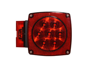 ALED6767 Red Square LED Left & Right Tail Light for Vehicle Over 80" (Stop/Tail/License Light)