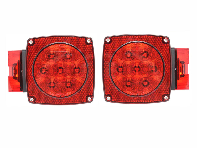 ALED6767 Red Square LED Left & Right Tail Light for Vehicle Over 80