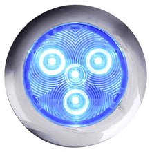 ADVANCED LED 3" Highly Polished Stainless Steel PUCK Dome Light w/ Blue LEDs