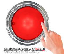 ADVANCED LED 7" Low Profile Stainless Steel Dimmable Touch Sensor Dome Light w/ White & Red LEDs